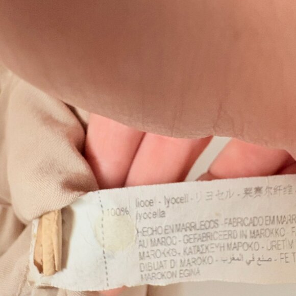 Zara Button Down Lyocell Short Sleeve Midi Dress Cream Nude Size Small - Picture 7 of 7